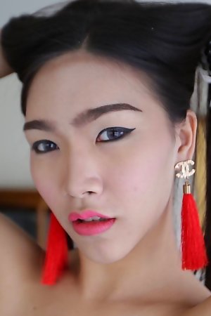 21 savoir faire old shove around Thai ladyboy with chunky load of shit gets a facial