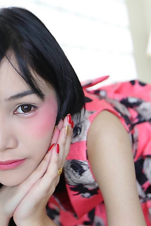 19 domain ancient Thai ladyboy blowjob together with facial from white flannel